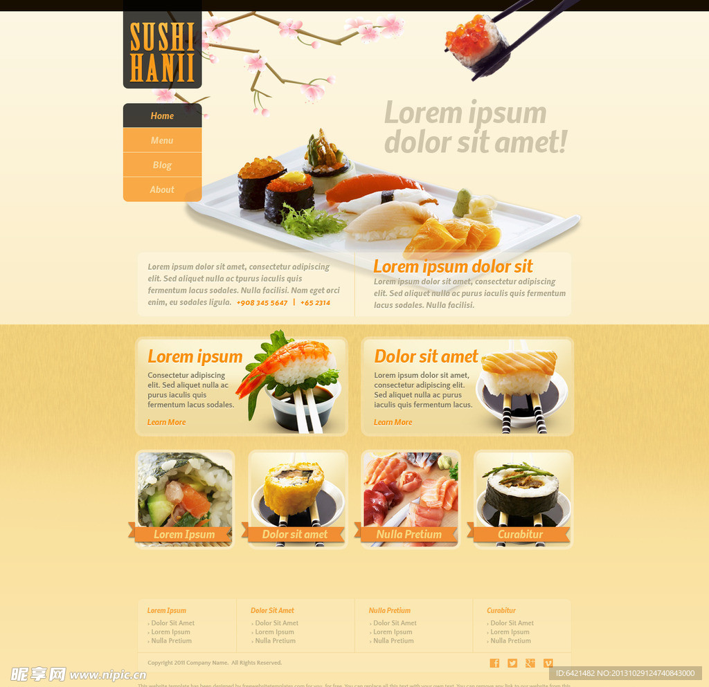 美食网页模板