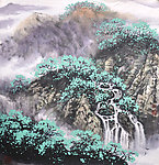 山涧国画
