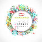 2014年历 3月