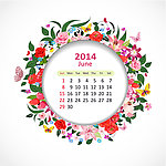 2014年日历 6月