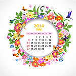 2014年历 7月