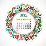 2014年历模板 11月