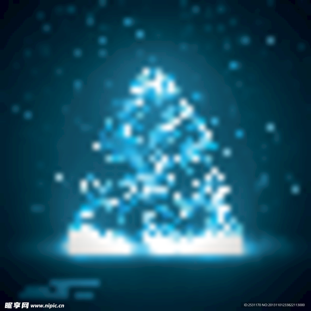 蓝色光线电路板圣诞树