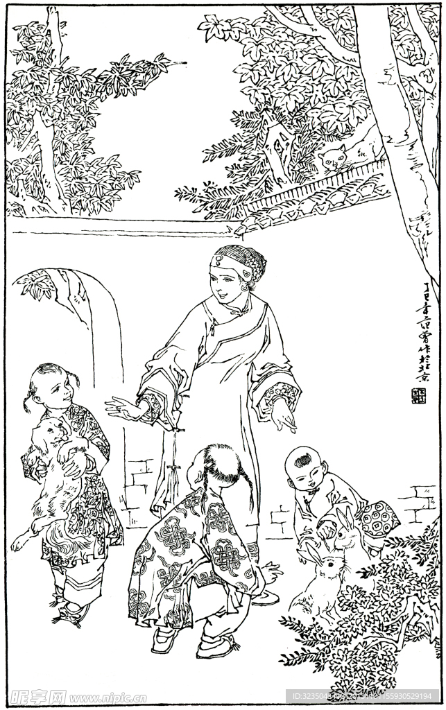 人物白描图