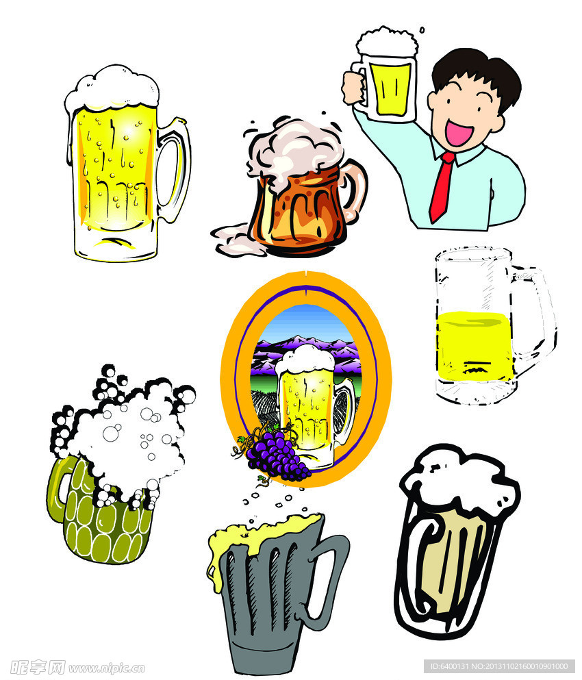 卡通啤酒素材