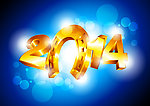 金色2014年立体字
