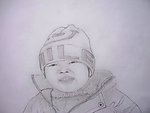 素描 铅笔画 小女孩