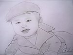 素描 铅笔画 小男孩