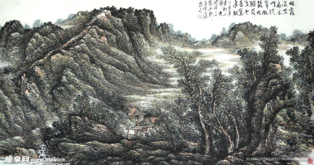 浓墨山水