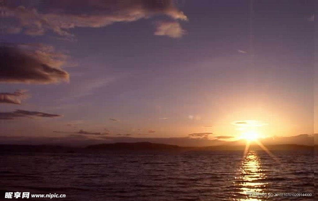 海上日出日落背景视频