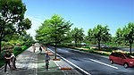 道路人行道铺砖效果图