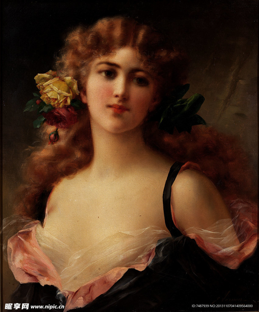 油画美女