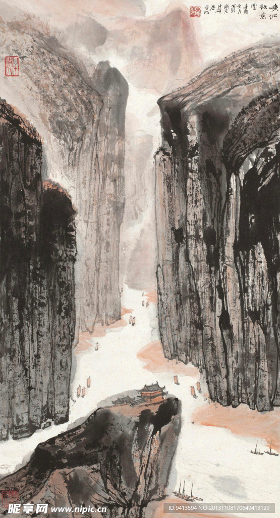 峡江秋意图