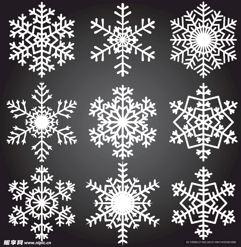 圣诞雪花矢量图