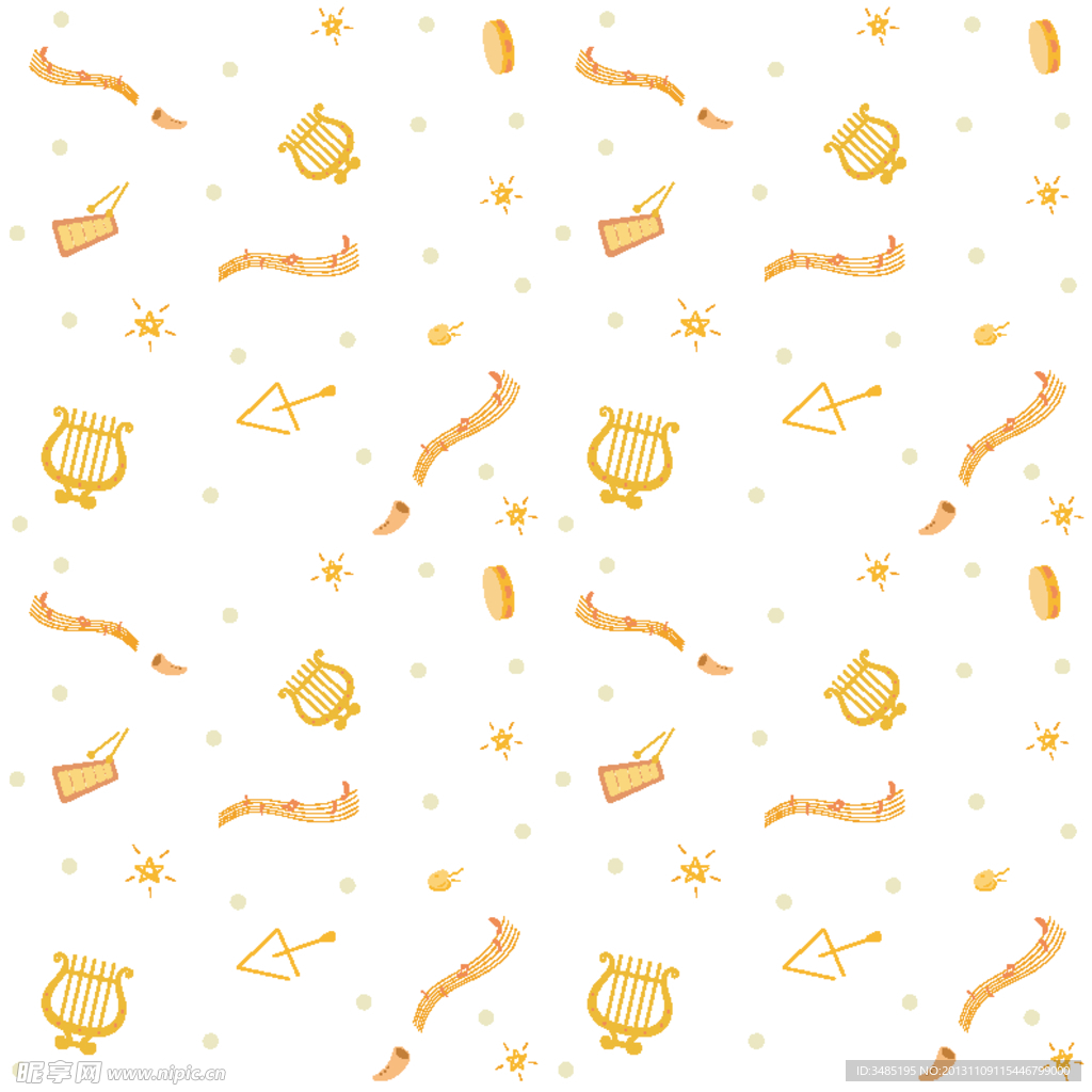 可爱乐器元素底纹