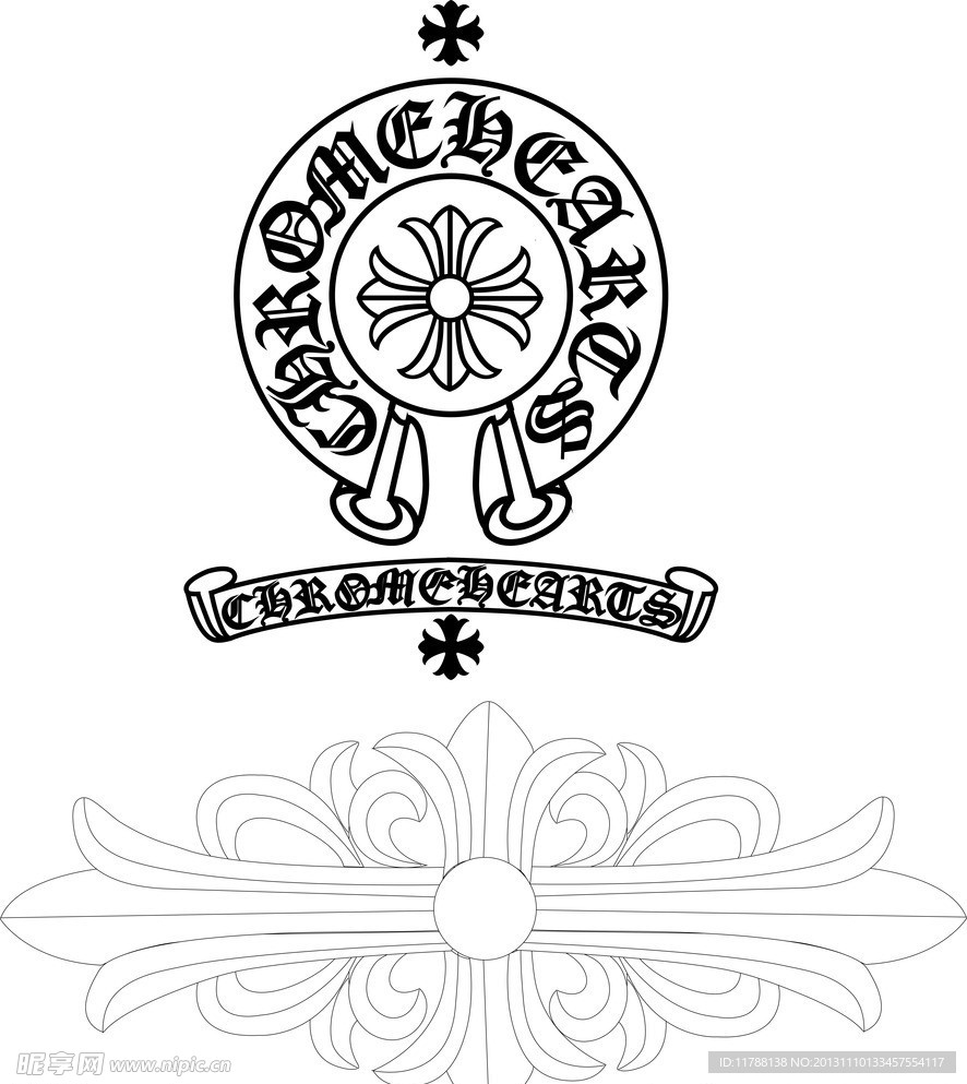 克罗心标志花纹