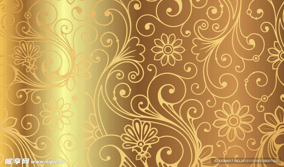 欧式金色花纹