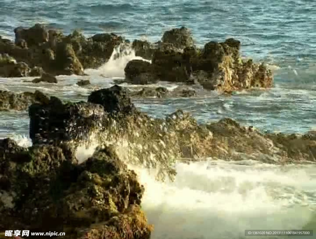 海浪礁石视频素材