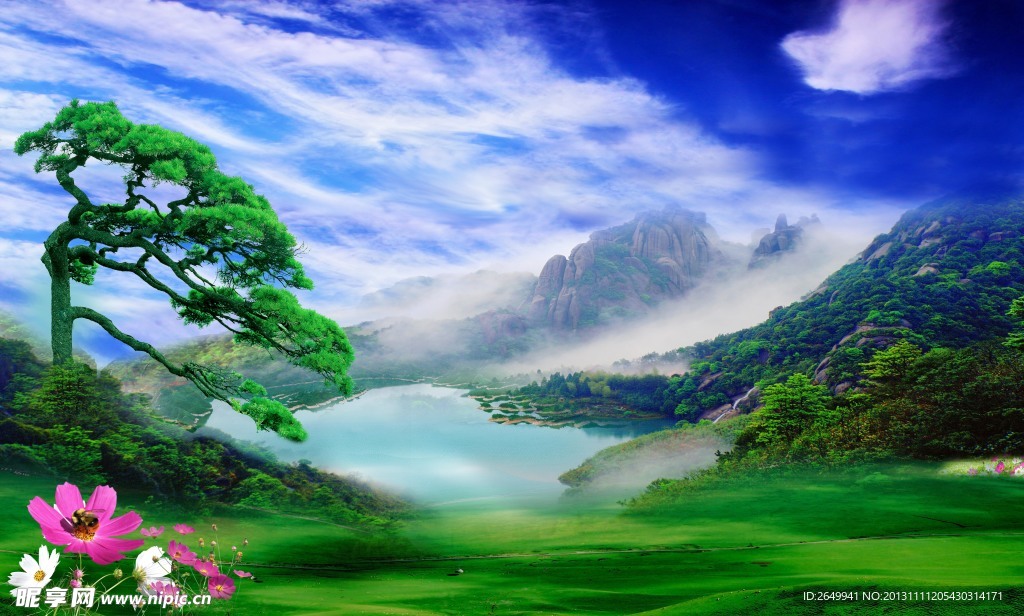 山水迎客松