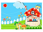 住在蘑菇房里的小孩