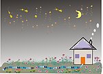 夜晚的房子