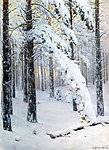 雪景油画设计素材