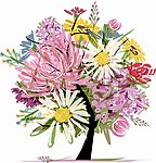 鲜花树木