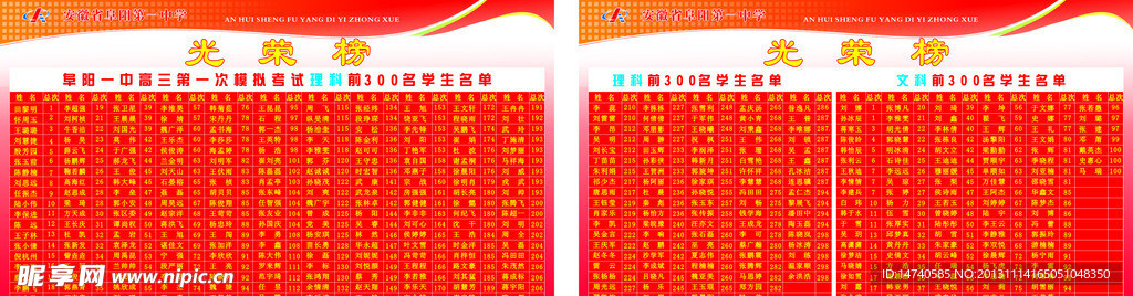 一中光荣榜
