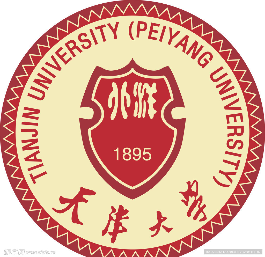 天津大学logo手绘