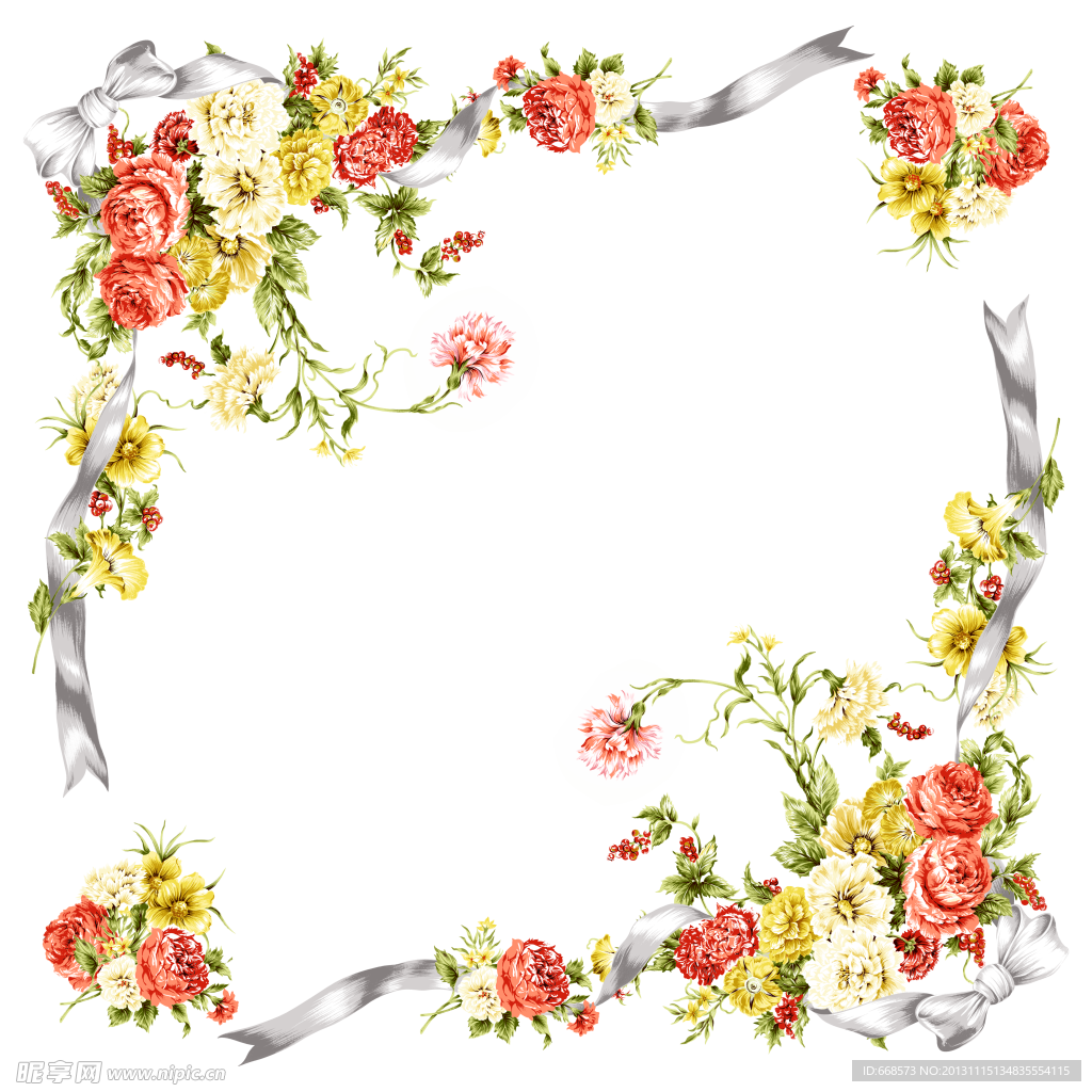花卉边框设计素材