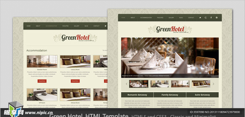 绿色饭店HTML模板