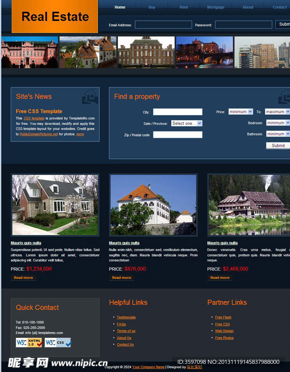 房地产CSS网页模板