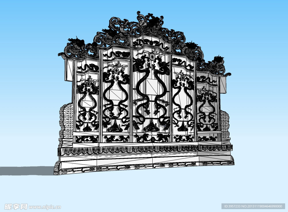 屏风3D模型