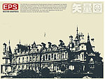 城堡建筑矢量剪影