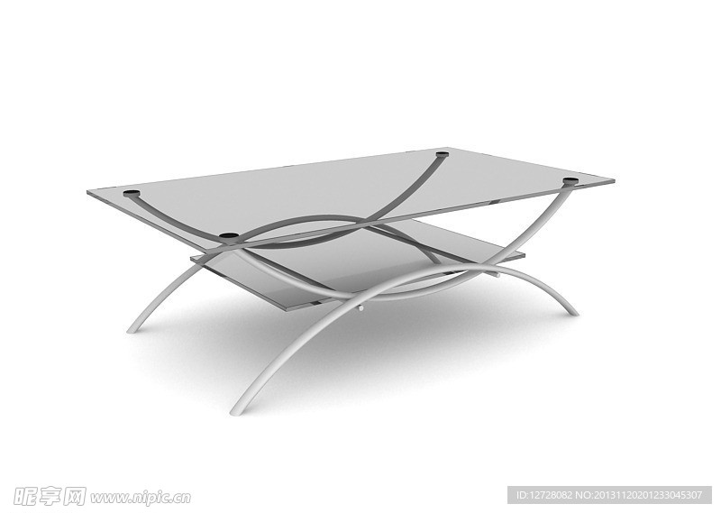 玻璃茶几 家具模型