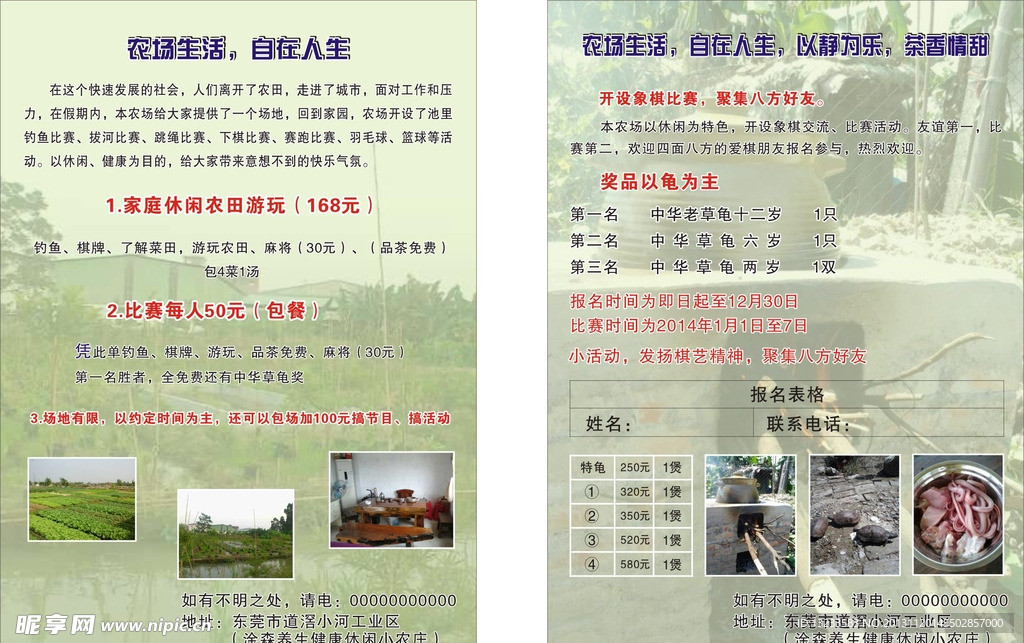 农场 宣传单
