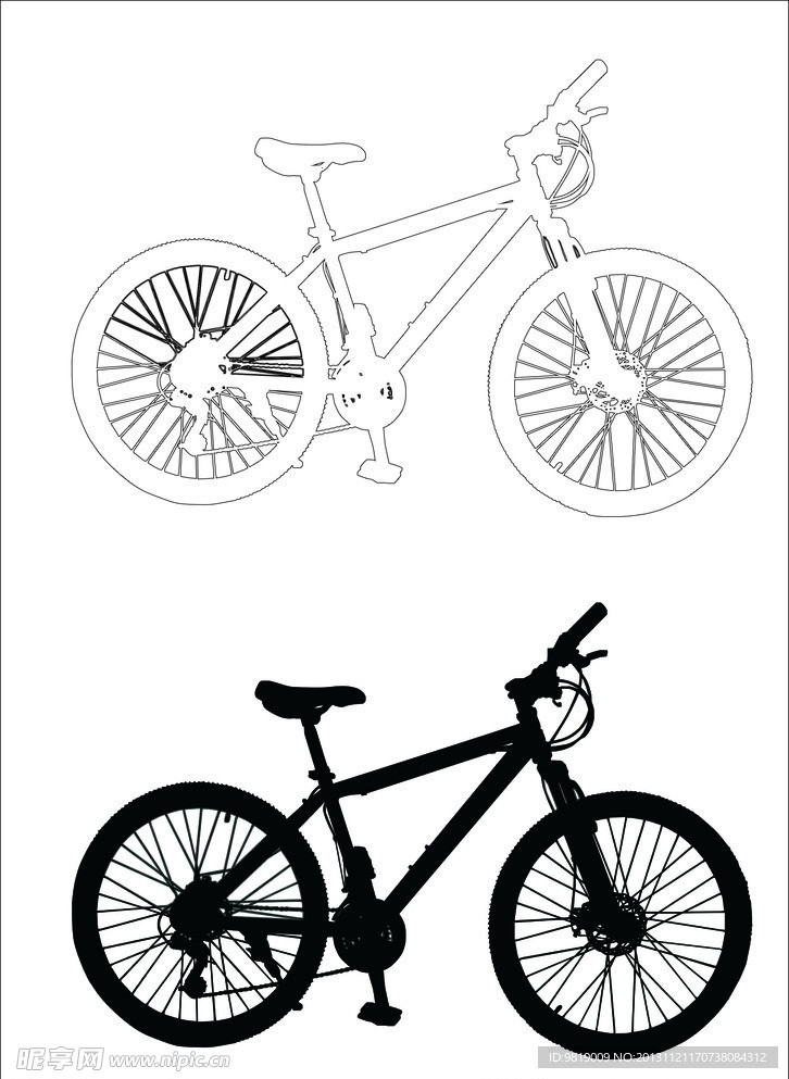 自行车轮廓