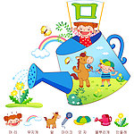 洒水壶里的小孩