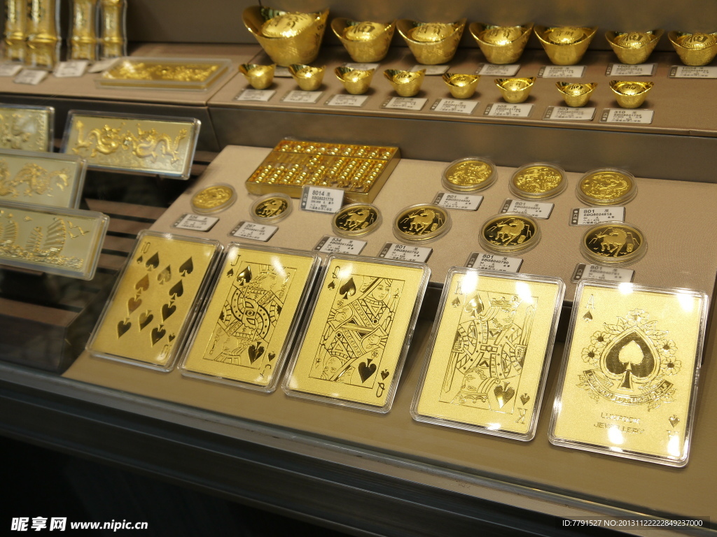 橱窗黄金展示