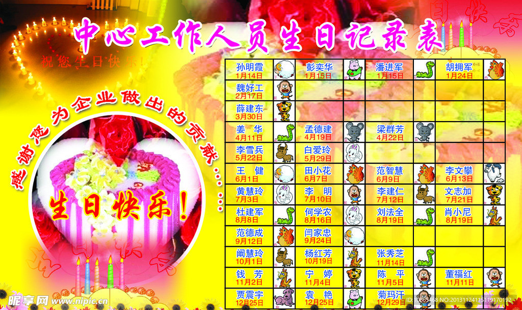 生日展板