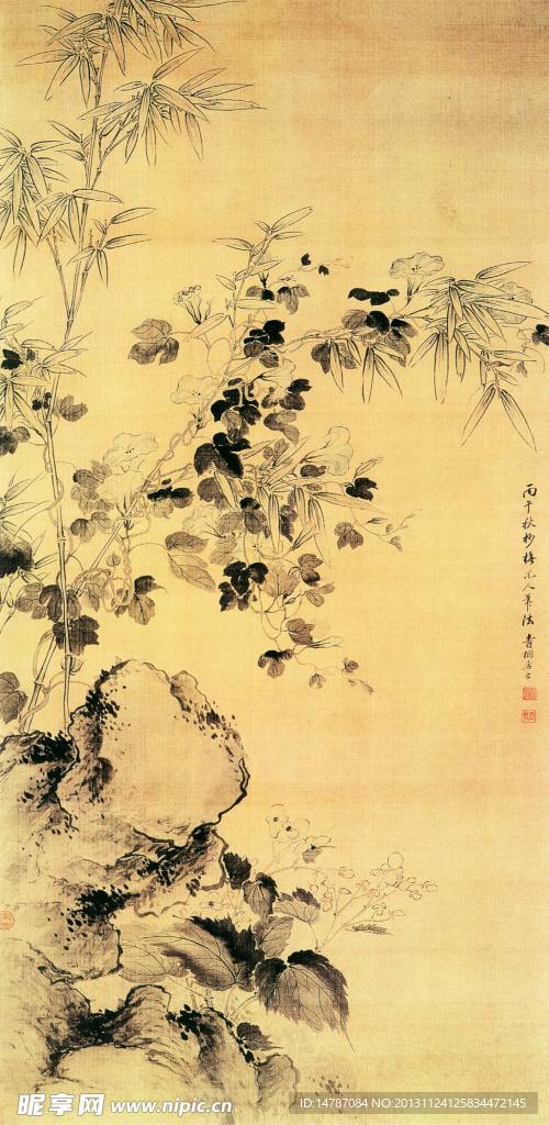 古画墨竹