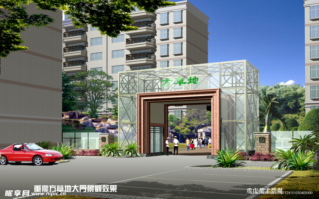 建筑大门入口效果