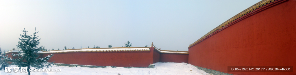 高清寺院红墙摄影图片