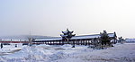 报恩寺长廊风雪图片