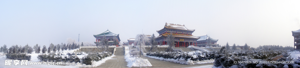 海林报恩寺雪景图片