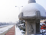 道路两旁石雕