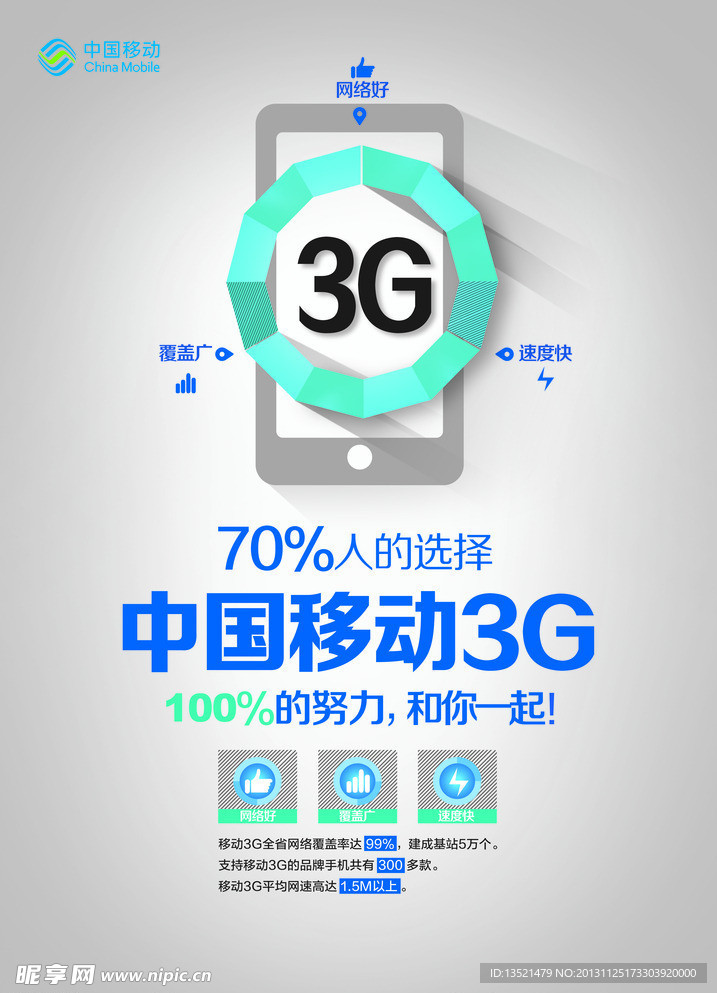 中国移动3G手机海报
