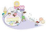 举行甜点派对的孩子们