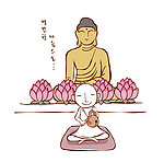 佛祖前敲木鱼的小和尚