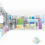 3d动感方形科技背景